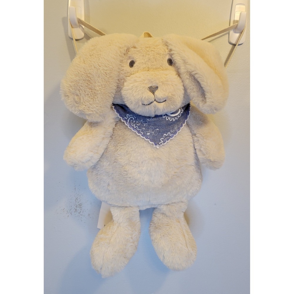 Mango Kids NWT Plush Doggy Backpack Fluffy Puppy Novelty Bag MNG Bandana Beige